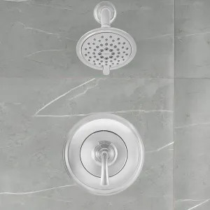 American Standard TU106501.002 American Standard Patience Polished Chrome Shower Faucet, Trim Only, 2.5 GPM 5in 3-Function Showerhead with Cartridge - TU106501.002