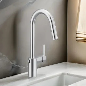 Moen 7565EWC Moen Align Single Handle High-Arc Pull-Down Kitchen Faucet w/ MotionSense Wave, Chrome - 7565EWC