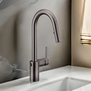 Moen 7565EWBLS Moen Align Single Handle High-Arc Pull-Down Kitchen Faucet w/ MotionSense Wave, Black Stainless - 7565EWBLS
