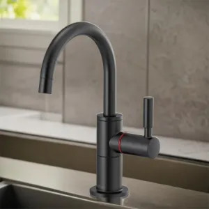Brizo 61320LF-H-BL Brizo Single-Handle Instant Hot Water Faucet w/ Arc Spout, 1.0 GPM, Matte Black - 61320LF-H-BL