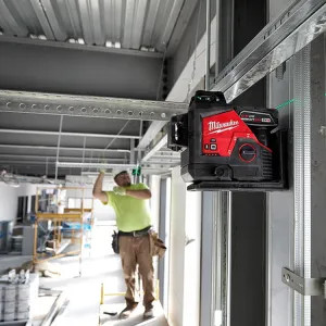 Milwaukee 3632-21 Milwaukee M12 Green 360 Degrees 3-Plane Laser with 4.0 Ah Battery, Charger and Case - 3632-21