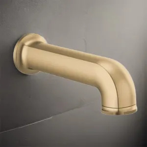 Brizo 73506-GL Brizo Kintsu Wall Mounted Pull-Down Diverter Tub Spout, Solid Brass, 1/2-inch Connection Size, Brilliance Luxe Gold - 73506-GL