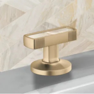 Brizo HI5306-GLPL Brizo Kintsu Widespread Lavatory Knob with Mother of Pearl Inlay Handle Kit, Brilliance Luxe Gold - HI5306-GLPL