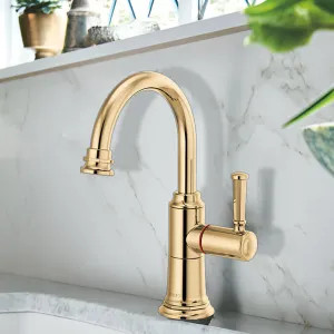 Brizo 61374LF-H-PG Brizo Rook Single-Handle Instant Hot Beverage Faucet, Less Tank and Filter, Lever Handle, 1.0 GPM, Brilliance Polished Gold - 61374LF-H-PG