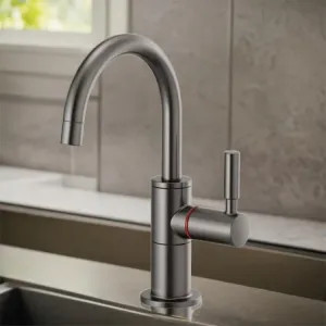 Brizo 61320LF-H-SL Brizo Single-Handle Instant Hot Water Faucet w/ Arc Spout, 1.0 GPM, Brilliance Luxe Steel - 61320LF-H-SL