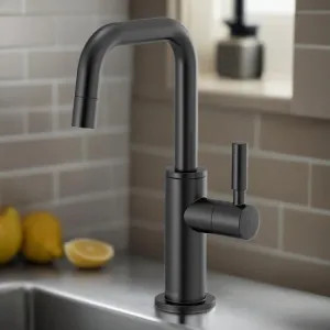Brizo 61365LF-C-BL Brizo Odin Single-Handle Cold Water Beverage Faucet with Square Spout, DIAMOND Seal, ADA, 1.5 GPM, Matte Black - 61365LF-C-BL