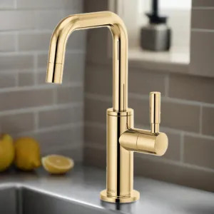 Brizo 61365LF-C-PG Brizo Odin Single-Handle Cold Water Beverage Faucet with Square Spout, DIAMOND Seal, ADA, 1.5 GPM, Brilliance Polished Gold - 61365LF-C-PG