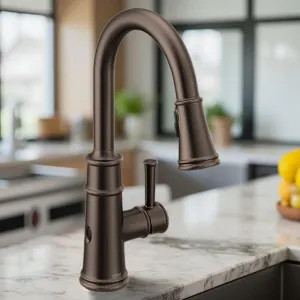 Moen 7260EWORB Moen Belfield Single-Handle High Arc Pull-Down Kitchen Faucet w/ MotionSense Wave, 1.5 GPM, Oil Rubbed Bronze - 7260EWORB