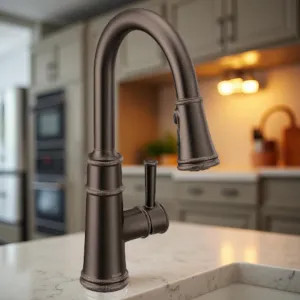Moen 7260ORB Moen Belfield Single-Handle High Arc Pull-Down Kitchen Faucet w/ PowerBoost, 1.5 GPM, Oil Rubbed Bronze - 7260ORB
