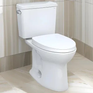 Toto MS776124CEG#01 TOTO Drake Two-Piece Toilet with SoftClose Seat, Universal Height, 1.28 GPF, Cotton - MS776124CEG#01