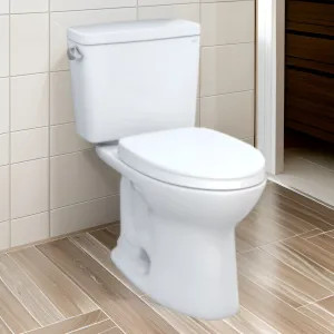 Toto MS776124CSFG#01 TOTO Drake Two-Piece Toilet with SoftClose Seat, 1.6 GPF, Universal Height, Cotton White - MS776124CSFG#01