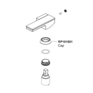 Brizo RP101801PC Brizo Chrome Replacement Cap for Lavatory Faucet, Frank Lloyd Wright - RP101801PC