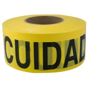  16002 CH Hanson Bilingual Barricade Safety Tape, Caution/Cuidado, 2 mil, 3 in x 1,000 ft, 12 Rolls - 16002