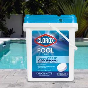  24235CLX Clorox Pool & Spa XTRABLUE 3in Solid Chlorinating Tablets with 6-in-1 Formula, 35 lb Bucket - 24235CLX