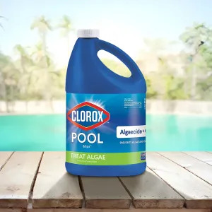  43128CLX Clorox Pool&Spa Algaecide and Clarifier, 128 Oz, Blue/Green Liquid - 43128CLX