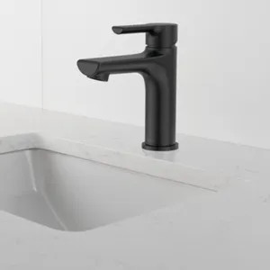 Peerless P1513LF-BL Peerless Flute Single-Hole Bathroom Faucet with 50/50 Pop-Up Drain, Single-Handle, 1.0 GPM, Lever Handle, ADA, WaterSense, Matte Black - P1513LF-BL