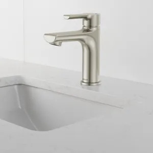 Peerless P1513LF-BN Peerless Flute Single-Hole Bathroom Faucet with 50/50 Pop-Up Drain, Single-Handle, 1.0 GPM, Lever Handle, ADA, WaterSense, Brushed Nickel - P1513LF-BN