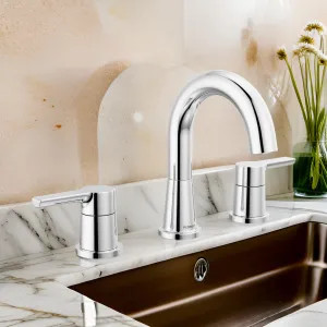 Peerless P3512LF Peerless Flute Widespread Bathroom Faucet with 50/50 Pop-Up Drain, Two-Handle, 1.0 GPM, Lever Handle, ADA, WaterSense, Chrome - P3512LF