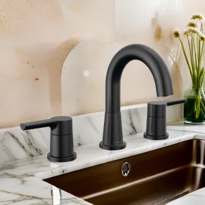 Peerless P3512LF-BL Peerless Flute Widespread Bathroom Faucet with 50/50 Pop-Up Drain, Two-Handle, 1.0 GPM, Lever Handle, ADA, WaterSense, Matte Black - P3512LF-BL