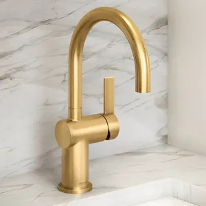 Moen 5622BG Moen Cia Single-Handle High Arc Bar Faucet w/ 360-Degree Rotating Spout, 1.5 GPM, Brushed Gold - 5622BG