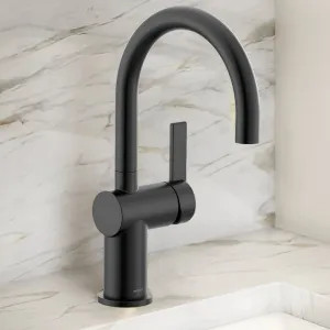 Moen 5622BL Moen Cia Single-Handle High Arc Bar Faucet w/ 360-Degree Rotating Spout, 1.5 GPM, Matte Black - 5622BL
