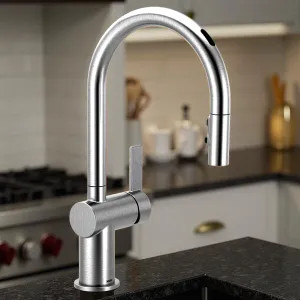 Moen 7622EVC Moen Cia Smart Single-Handle High Arc Pull-Down Kitchen Faucet w/ Voice Activation, 1.5 GPM, Chrome - 7622EVC