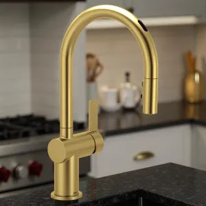 Moen 7622EVBG Moen Cia Smart Single-Handle High Arc Pull-Down Kitchen Faucet w/ Voice Activation, 1.5 GPM, Brushed Gold - 7622EVBG