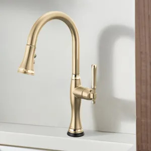Brizo 64058LF-GLPG Brizo Tulham Single-Handle Pull-Down Kitchen Faucet, SmartTouch, MagneDock, Lever Handle, 1.8 GPM, Brilliance Luxe Gold/ Brilliance Polished Gold - 64058LF-GLPG