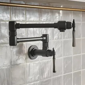 Brizo 62858LF-BLBNX Brizo Tulham Wall-Mount Pot Filler Faucet, Matte Black/Black Onyx - 62858LF-BLBNX