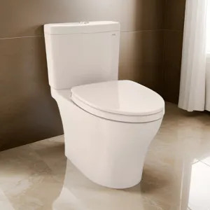 Toto MS446124CEMFGN#12 TOTO Aquia IV Two-Piece Skirted Toilet with SoftClose Seat, Elongated, Universal Height, 1.28/0.9 GPF, Sedona Beige - MS446124CEMFGN#12 