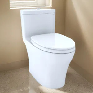 Toto MS646124CEMFGN#01 TOTO AQUIA IV One-Piece Toilet with SoftClose Seat, 1.28 GPF or 0.9 GPF, ADA, Cotton White -  MS646124CEMFGN#01