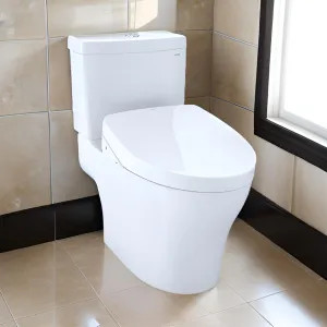 Toto MW4463056CEMGNA#01 TOTO Aquia IV WASHLET+ Two-Piece Toilet with S550e Bidet Seat, Auto-Open/Close, 1.28/0.9 GPF, Auto-Flush, Cotton White - MW4463056CEMGNA#01