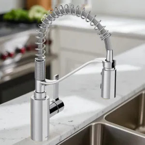 Moen 5926 Moen Genta LX Single-Handle Pre-Rinse Spring Pulldown Kitchen Faucet, High Arc, 1.5 GPM, Chrome - 5926
