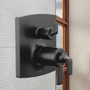 Brizo T75P606-BLLHP Brizo Kintsu and Allaria Pressure Balance Valve Trim with Integrated Six Function Diverter, Matte Black - T75P606-BLLHP
