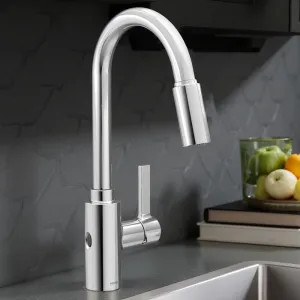 Moen 7882EWC Moen Genta LX Single-Handle High Arc Pull-Down Kitchen Faucet w/ MotionSense Wave, 1.5 GPM, Chrome - 7882EWC