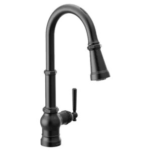Moen S72003EV2BL Moen Paterson Smart Motion Control Single-Handle Pull-Down Kitchen Faucet, Matte Black - S72003EV2BL