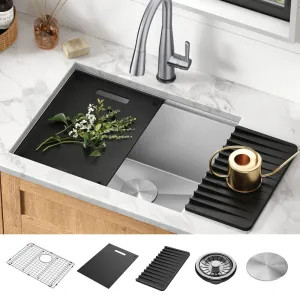 Delta 95B9031-24SL-SS Delta Rivet 24” x 19” x 12-1/2” Single Bowl Undermount Workstation Laundry Sink Kit, Stainless Steel - 95B9031-24SL-SS