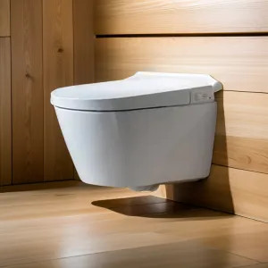  STV7216 Trone Wall-Hung Hung Smart Bidet Toilet Combo with Heated Seat, Night Light, Auto-Flush, 1.6/1.1 GPF, White - STV7216