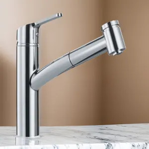 Franke SMA-PO-CHR Franke Smart Single Handle Pull-Out Kitchen Faucet, 150-Degree Swivel Spout, 1.75 GPM, Polished Chrome - SMA-PO-CHR