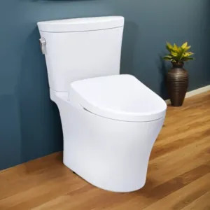 Toto MW4484726CEMFGN#01 TOTO Aquia IV Arc WASHLET+ Two-Piece Toilet with S7 Bidet Seat, 1.28/0.9 GPF, Cotton White - MW4484726CEMFGN#01