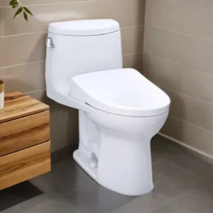 Toto MW6044736CEFGA#01 TOTO UltraMax II WASHLET+ One-Piece Toilet with S7A Bidet Seat, Auto-Open/Close, 1.28 GPF, Auto-Flush, Cotton White - MW6044736CEFGA#01