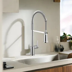 Moen F5923 Moen Align Chrome Single-Handle High-Arc Semi-Pro Pulldown Kitchen Faucet with 3-Water Filter Function Spray Wand, WaterSense, PowerClean, ADA-Compliant, 1.5 GPM - F5923