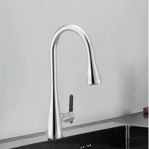 Moen FS7235 Moen Sinema Chrome Single-Handle High-Arc Pulldown Kitchen Faucet with 3-Water Filter Function Spray Wand, WaterSense, PowerClean, ADA-Compliant, 1.5 GPM - FS7235
