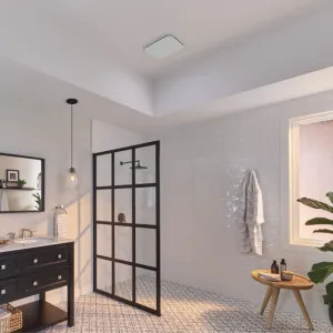 Broan AE110K Broan-NuTone Flex Series Bathroom Exhaust Fan with CleanCover Grille, 110 CFM and 1.0 Sones, White - AE110K