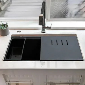 Alfi AB3418DBDI-BLA ALFI Black Granite Composite Workstation, 33