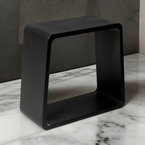 Alfi ABST55BM ALFI Matte Black Solid Resin Composite Surface, 16in Bathroom/Shower Stool - ABST55BM