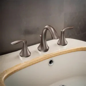 Moen TV6420ORB Moen Eva Two-Handle High-Arc Widespread Bathroom Faucet with M-PACT Valve, ADA, 1.2 GPM, Oil Rubbed Bronze - TV6420ORB