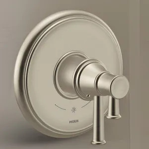 Moen UT4311BN Moen Belfield Two-Handle Valve Only Trim w/ Flow Control and Temperature Adjust, Lever Handle, M-Core 4, Thermostatic Cartridge, Brushed Nickel - UT4311BN