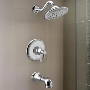 Moen UT4313EP Moen Belfield Tub/Shower Faucet with Two-Handle Flow Control and Temperature Adjust Valve Trim, Lever Handles, M-Core 4, Thermostatic Cartridge, Chrome - UT4313EP