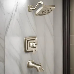 Moen UT4693EPNL Moen Voss Tub/Shower Faucet with Two-Handle Flow Control and Temperature Adjust Valve Trim, Lever Handles, M-Core 4, Thermostatic Cartridge, Polished Nickel - UT4693EPNL